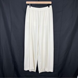 HELMUT LANG Womens Elegant Cream Satin Crepe Pull On Trouser Pants Size M Formal
